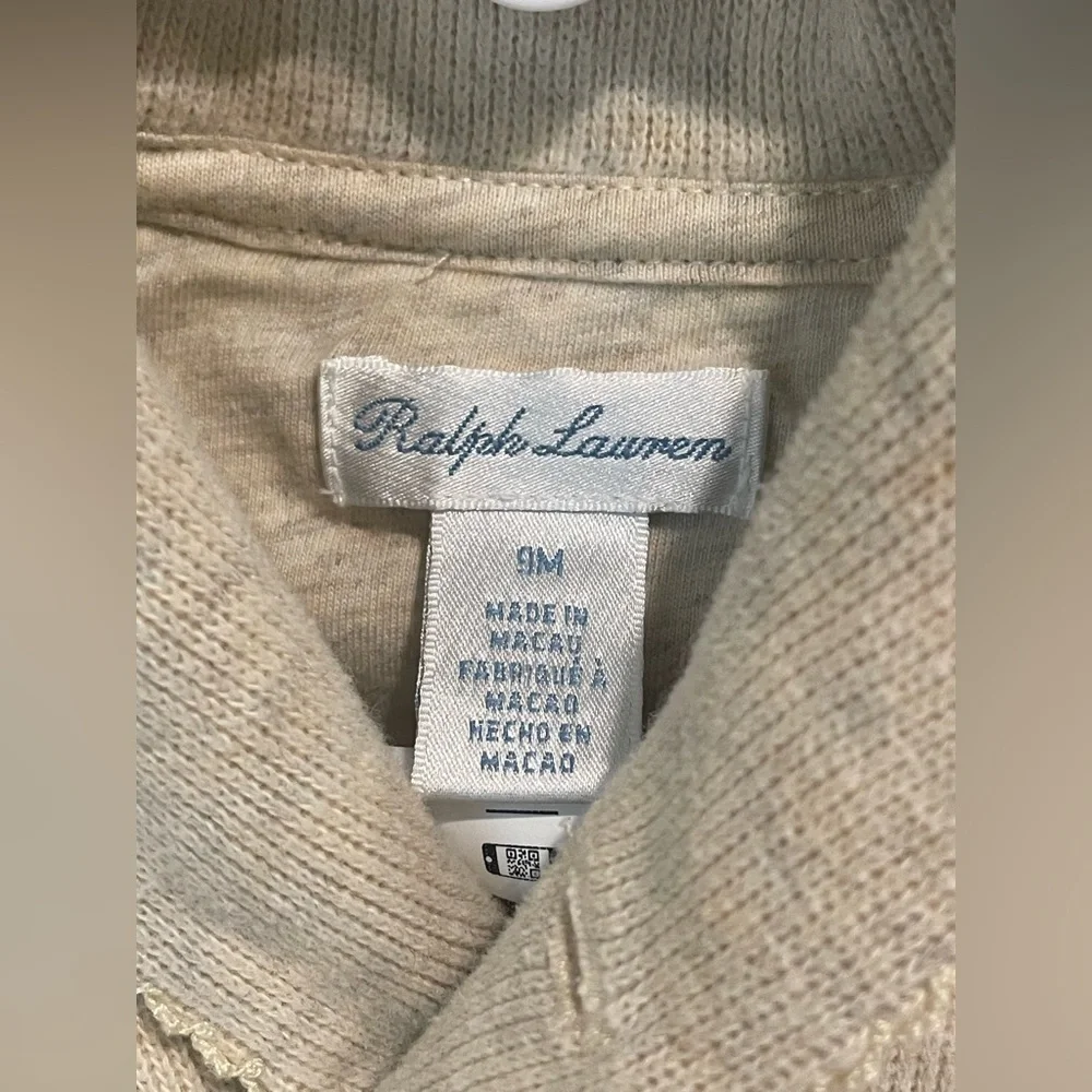 Ralph Lauren Girls' French-Rib Cotton Pullover-Size‎ 9 months